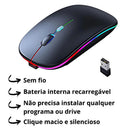 Mouse Sem Fio Recarregável LED RGB 2.4 GHz para Computador