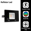 Refletor Led Holofote 100w Bivolt Rgb Colorido Com Controle para área externa