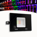 Refletor Led Holofote 100w Bivolt Rgb Colorido Com Controle para área externa