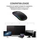 Mouse Sem Fio Recarregável LED RGB 2.4 GHz para Computador