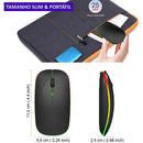 Mouse Sem Fio Recarregável LED RGB 2.4 GHz para Computador