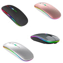 Mouse Sem Fio Recarregável LED RGB 2.4 GHz para Computador