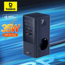 Estação de Carregamento 7 em 1 com Carregamento Rápido 35W, Display Digital e Proteção Contra Surtos