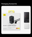 Estação de Carregamento 7 em 1 com Carregamento Rápido 35W, Display Digital e Proteção Contra Surtos