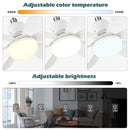 Ventilador de Teto de 20,5 polegadas 40W com Controle Remoto e Luz LED, Ventilador de Teto Inteligente e Silencioso para Quarto e Sala de Estar