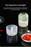 Triturador de Alho Elétrico de 250ml, Picador de Alimentos Portátil USB, Moedor de Carne e Vegetais para Utensílios de Cozinha