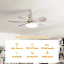 Ventilador de Teto de 20,5 polegadas 40W com Controle Remoto e Luz LED, Ventilador de Teto Inteligente e Silencioso para Quarto e Sala de Estar