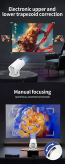 Projetor de vídeo portátil Full HD 720P HY200 270 PC rotativo USB compatível com suporte HDMI para filmes ao ar livre de cinema em casa