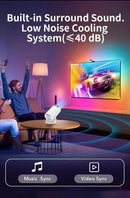 Projetor de vídeo portátil Full HD 720P HY200 270 PC rotativo USB compatível com suporte HDMI para filmes ao ar livre de cinema em casa