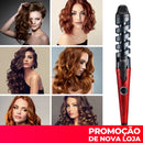 Modelador de Cachos Profissional de Cerâmica com Temperatura Ajustável e Aquecimento Rápido para Ondas e Cachos - Design de Salão