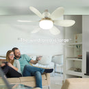 Lâmpada Ventilador Teto E27 6 Helices Controle Remoto