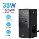 Estação de Carregamento 7 em 1 com Carregamento Rápido 35W, Display Digital e Proteção Contra Surtos