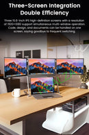 Monitor Portátil para Notebook com 3 Telas – Dobrável 360° 15,6