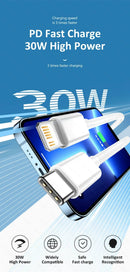 5-1 Peças 30W Cabo De Carregamento Rápido Para Apple Iphone 13 12 11 14 Pro Max Mini Cabo USB C Para X XR XS Max 7 8 14 Plus 6 Acessórios