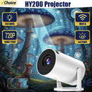 Projetor de vídeo portátil Full HD 720P HY200 270 PC rotativo USB compatível com suporte HDMI para filmes ao ar livre de cinema em casa