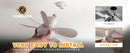 Ventilador de Teto de 20,5 polegadas 40W com Controle Remoto e Luz LED, Ventilador de Teto Inteligente e Silencioso para Quarto e Sala de Estar