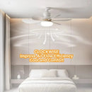 Ventilador de Teto de 20,5 polegadas 40W com Controle Remoto e Luz LED, Ventilador de Teto Inteligente e Silencioso para Quarto e Sala de Estar