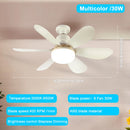 Lâmpada Ventilador Teto E27 6 Helices Controle Remoto