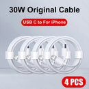 5-1 Peças 30W Cabo De Carregamento Rápido Para Apple Iphone 13 12 11 14 Pro Max Mini Cabo USB C Para X XR XS Max 7 8 14 Plus 6 Acessórios