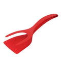 Espátula de Cozinha 2 em 1 Com Pinça Aderência Flip Resistente ao Calor Para Omelete Panqueca Peixes