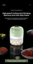 Triturador de Alho Elétrico de 250ml, Picador de Alimentos Portátil USB, Moedor de Carne e Vegetais para Utensílios de Cozinha