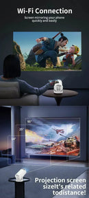 Projetor de vídeo portátil Full HD 720P HY200 270 PC rotativo USB compatível com suporte HDMI para filmes ao ar livre de cinema em casa