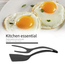 Espátula de Cozinha 2 em 1 Com Pinça Aderência Flip Resistente ao Calor Para Omelete Panqueca Peixes