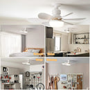 Ventilador de Teto de 20,5 polegadas 40W com Controle Remoto e Luz LED, Ventilador de Teto Inteligente e Silencioso para Quarto e Sala de Estar